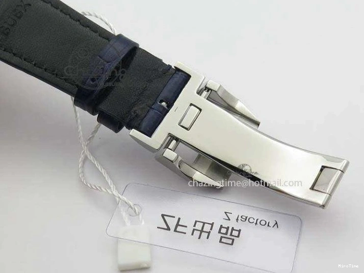 MIROTIME 0409 Pilot Chrono SS IW387809 ZF 1:1 Best Edition Silver Dial Blue Numbers On Blue Leather Strap A Lightweight 7263